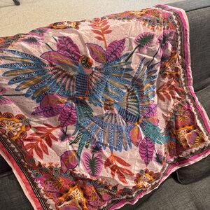 Farm Rio Colorful Parrot Print Bandana